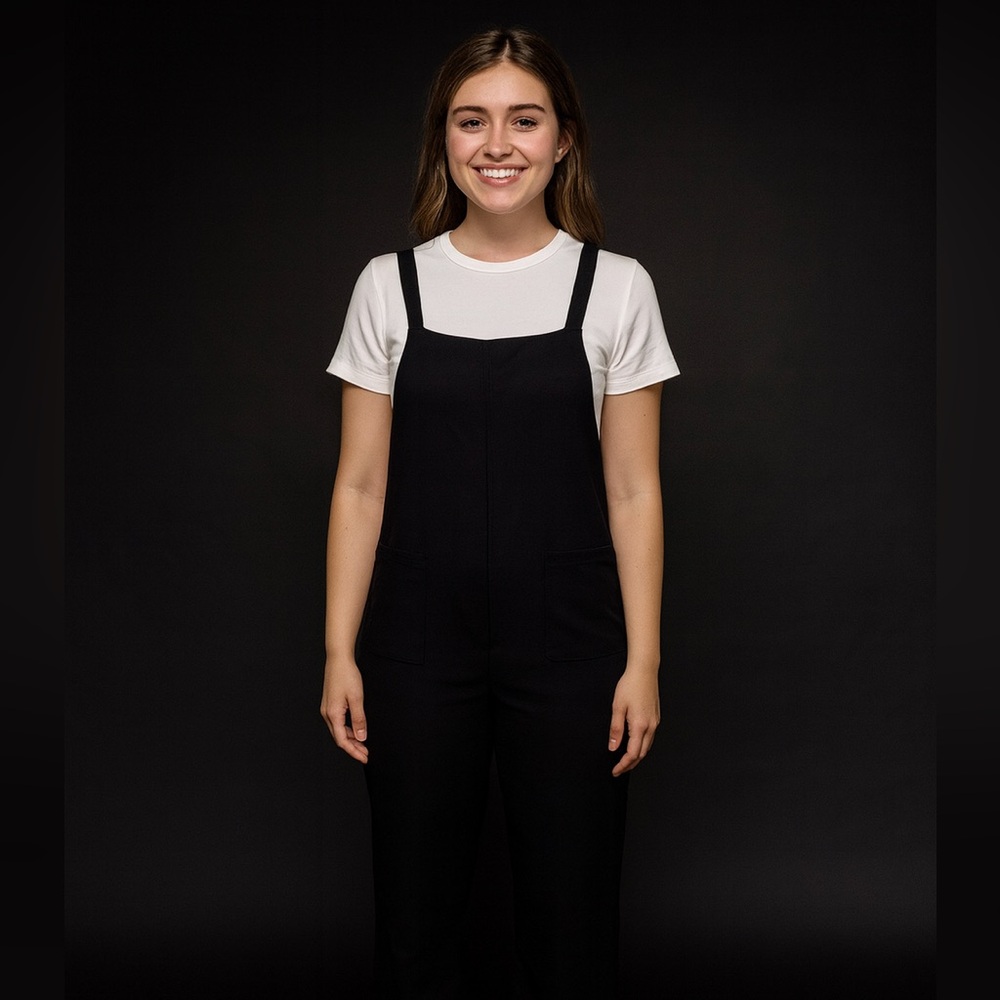 Black Women's Jumpsuit Ribbed Knit